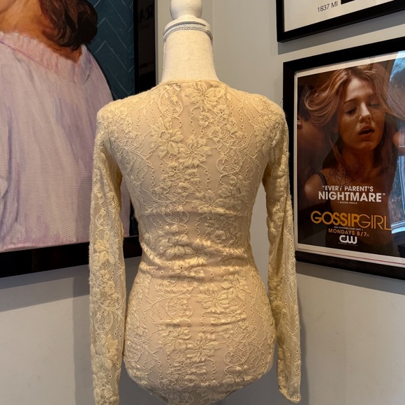 Zimmerman Cream Lace Long Sleeve Bodysuit XS - Picture 4 of 6